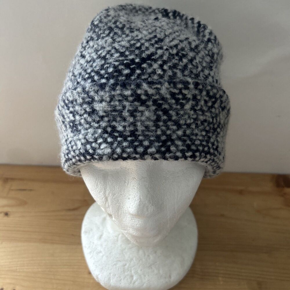 Homecore Knit Hat Grey & Black Chunky Wool/Mohair Blend Beanie OS